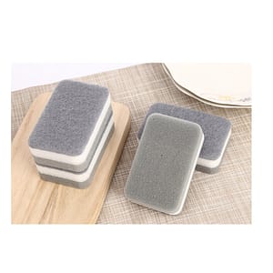 5 pcs, Cleaning Sponge, Double-Sided Scouring Pad